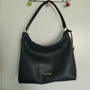 Michael Kors Black Leather Aria Shoulder Bag
